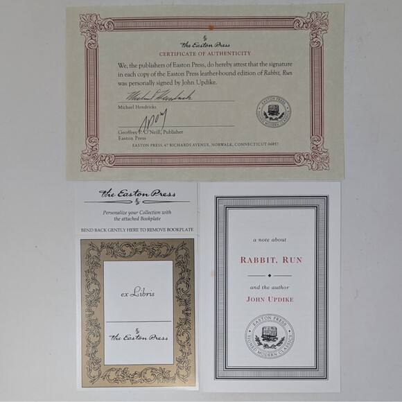 Rabbit, Run by John Updike Signed Edition Easton Press 1999 Leather Bound - Picture 9 of 11